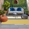 thumbnail image 2 of Yellow Morocco Outdoor Rug for Patio/Deck/Porch, Non-Slip Large Area Rug 3 x 5 Ft, Geometric Grey Stripes Modern Indoor Outdoor Rugs Washable Area Rugs, Reversible Camping Rug Carpet Runner, 2 of 8