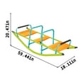 thumbnail image 2 of Kids Seesaw Teeter Totter,Steel Tube Rocking Seesaw with Plastic Seat,Playground Equipment for Living Room,Lawn,Backyard,Playground Kids Age 2-6,Blue and Green, 2 of 7