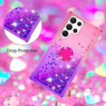 thumbnail image 5 of Slim Fit Phone Case for Samsung Galaxy S23 Ultra, Bling Shiny Quicksand Effect TPU Bumper Case with Four Corners Heavy Protection Anti-Fall Cover for Galaxy S23 Ultra,Pink Purple, 5 of 7