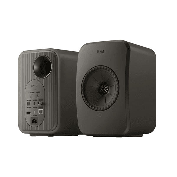 Open Box KEF LSX II LT Wireless Bookshelf Speaker Pair Graphite Grey