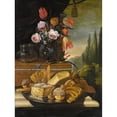 thumbnail image 2 of Nicola Maria Recco 12x14 Gold Ornate Wood Frame and Double Matted Museum Art Print Titled - Death Nature of Sweets and Biscuits in a Landscape, 2 of 4