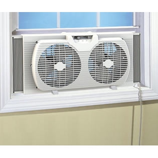 Portable Dual Blade 9” Twin Window Fan with Reversible Airflow, (Best Rated Bathroom Fans)