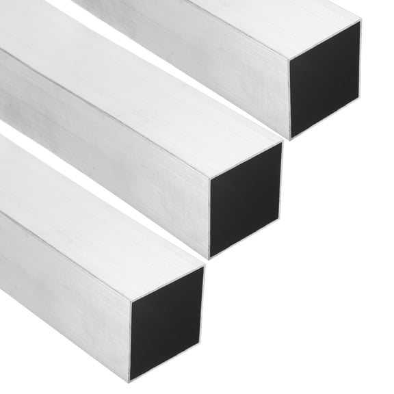 Uxcell Aluminum Square Tubing,1.57"x1.57"x10" Long 0.04" Wall Thick 6063 Aluminum Square Tube Seamless Structural Metal Profile Hardware for Construction DIY Home Decor Furniture 3pcs