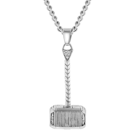 Believe by Brilliance Men’s Stainless Steel Sledgehammer Pendant Necklace (Best Mens Jewelry Brands)