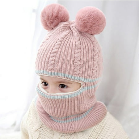 

TANGNADE baby essentials Toddler Kids Baby Boys Girl Pompon Hat Winter Warm Knit Crochet Beanie Cap Scarf