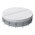 thumbnail image 2 of 12 ft Circular Swimming Pool Cover 360x360 cm, Winter Weatherproof Cover with Rope, Ground Nails and Buckles, for Above Ground Pools, 2 of 6
