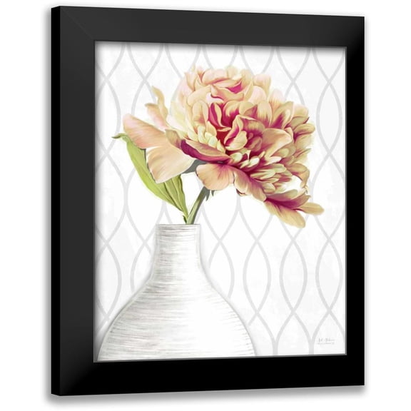 Art Atelier Alliance 12x14 Black Modern Framed Museum Art Print Titled - Designer Peony 1