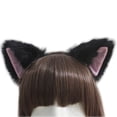 thumbnail image 1 of Diademas para mujer, diadema cuadrada con orejas largas, bonitos accesorios de cosplay, pelusa negra con clip interior para las orejas., 1 of 3