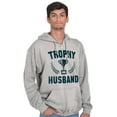 thumbnail image 4 of Trophy Husband Best Partner Hubby Zip Hoodie Sweatshirt Men Brisco Brands S, 4 of 6
