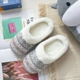 thumbnail image 2 of Zapatillas de casa de espuma viscoelástica para mujer, suéter de punto bordado, zapatos de casa con cuello de punto a mano acanalado, 2 of 6