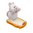 thumbnail image 1 of Soporte para teléfono móvil, accesorio de escritorio, soporte divertido para teléfono con forma de animal para sala de estar Conejito blanco, 1 of 9