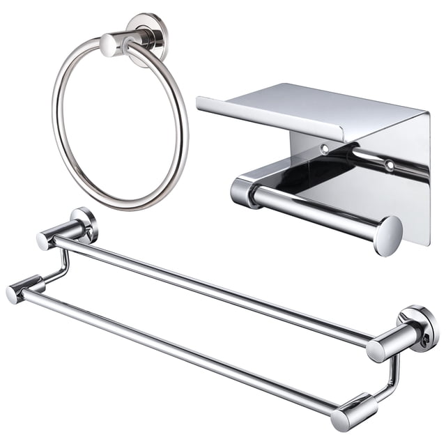 Aquaterior Bathroom Hardware Kit Tissue Holder Towel Bar Ring Stainless Steel Aquaterior Modern