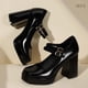 thumbnail image 4 of Zapatos IDIFU Mary Janes para mujer, tacón negro con plataforma, 10 cm, 4 of 6