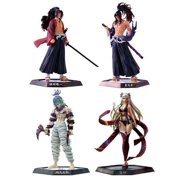 Figur Anime Demon Slayer 30Cm Juuni Kitsuki Gyuutarou/Daki Action Figure Kimetsu No Yaiba Kokushibou Figurine Mainan Boneka Model zhangyuxiang LED
