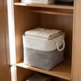 thumbnail image 4 of Leodye 1PCS Fabric Storage Cubes Basket Foldable Bin with Carry Handles for Toys Shelves and Closets Organizing -12x12x12in, 4 of 6