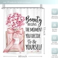 thumbnail image 4 of JOOCAR Pink Perfume Bottle Polyester Shower Curtain 72"x72" Girls Women Fashion Floral Inspirational, 4 of 7