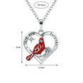 thumbnail image 2 of Cardinal Heart Pendant Necklace Delicate Bird Necklace, 2 of 6