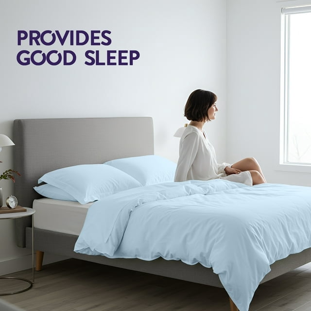 Parure de lit Beddora 3 pièces pour lit King/Queen, 100 % coton respirant, housse de couette douce et 2 taies d'oreiller, marron clair