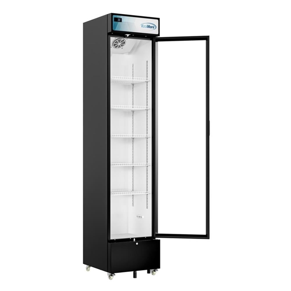 Pemberly Row 17" Slim Commercial Merchandiser Refrigerator 7 cu. ft. in Black