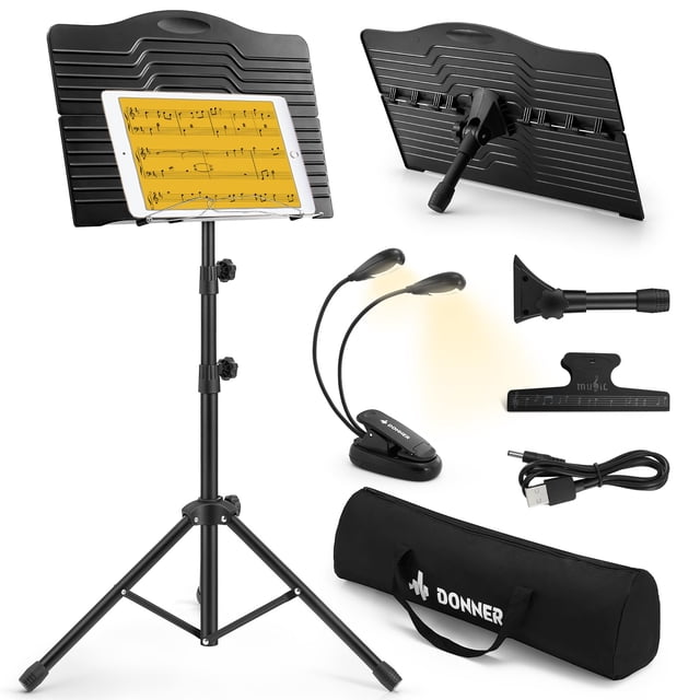 Soporte para partituras Donner DMS-1 con luz para guitarra y violín