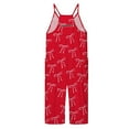 thumbnail image 5 of SNKSDGM Girls Cargo Pants Size 14-16 Cotton Girls' Casual V Strap Romper with Bow Print Solid Color Loose Casual Romper with Pocket 6-7Years, 5 of 5