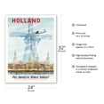 thumbnail image 2 of Holland - Netherlands Dutch Windmill - Pan American World Airways - Vintage Airline Travel Poster 1951 - Bamboo Fine Art 290gsm Paper Print (Unframed) 24x32in, 2 of 4