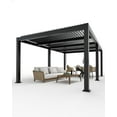 thumbnail image 2 of Tuekys All-Aluminum Louvered Pergola 12' x 24', Outdoor Pergola with Adjustable Louvered Roof, Reinforced Aluminum Frame, Integrated Drainage System, Hardtop Gazebo for Patio, Deck, 2 of 5