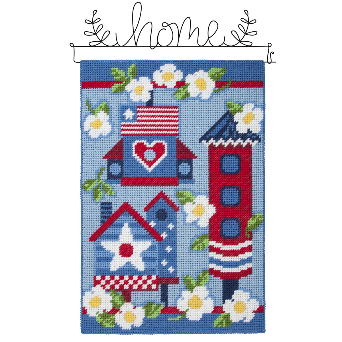 Herrschners® Patriotic Birdhouses Wall Hanging Plastic Canvas Kit