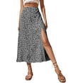 thumbnail image 4 of MLDRA Skirts For Women Floral High Waist Maxi Skirt Summer Beach A Line Split Thigh Long Skirts, 4 of 7
