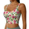 thumbnail image 2 of Fotbe Rose Flowers Pattern Womens' Sports Bra Longline Wirefree Padded with Medium Support Sports Moisture-Wicking Workou Vest,Tank Top-Large, 2 of 9