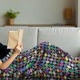 thumbnail image 3 of Geometric Soft Flannel Fleece Throw Blanket, Abstract Colorful and Tile of Concentric Oval Shapes on Dotted Background, Cozy Plush for Indoor and Outdoor Use, 50" x 70", Multicolor, by Ambesonne, 3 of 5