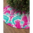 thumbnail image 2 of Pink Teal Abstract Christmas Tree Skirt 36 Inches Large Christmas Skirt Tree, Ethnic Modern Geometric Aesthetics Tree Skirt Christmas Decorations for Fireplace Party Holidays Indoor Outdoor, 2 of 7