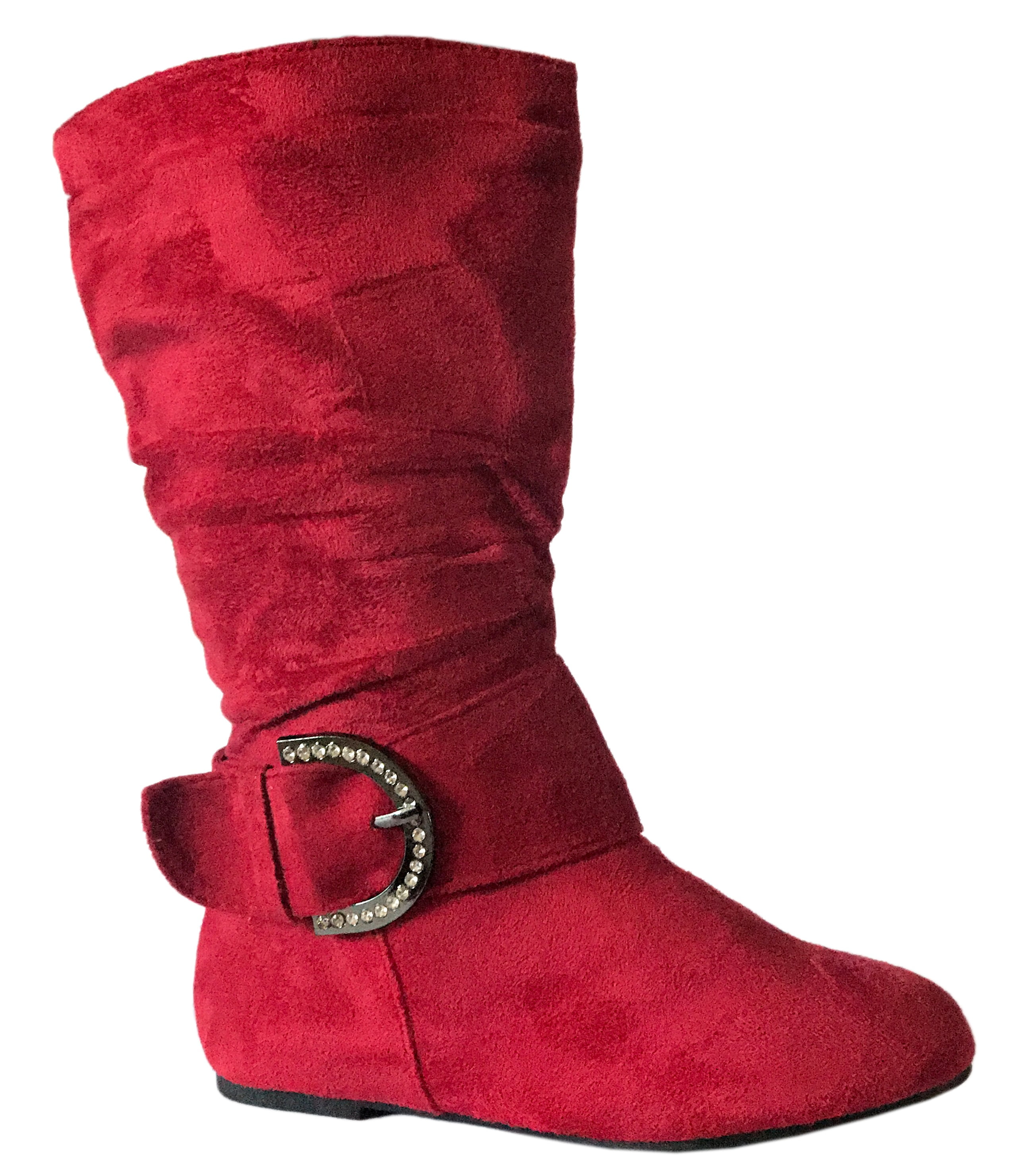 Eyesonstyle New Girls Kids Buckle Slouch Round Toe Midcalf Winter