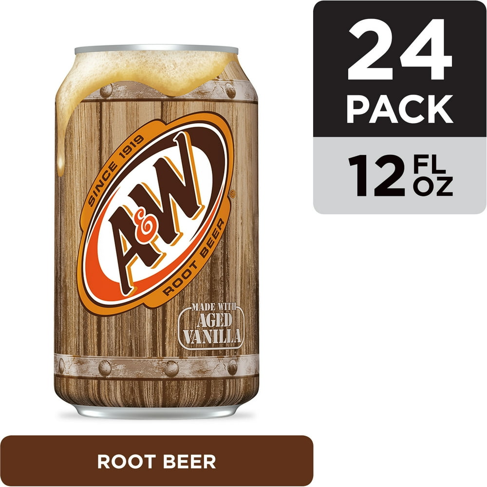A&W Root Beer, 12 fl oz cans, 24 pack
