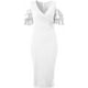 thumbnail image 4 of Vestido midi de noche de fiesta sexy elegante con cuello en V y hombros descubiertos con mangas con volantes lisos Vestido ajustado Zhivalor WRMH-225-4, 4 of 6