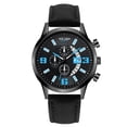 thumbnail image 1 of Reloj de cuarzo para hombre, relojes para hombre YOLAKO Reloj analógico de acero inoxidable con correa de cuero y cuarzo de moda informal para hombre, 1 of 3