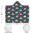 thumbnail image 3 of Wearable Blanket,Dark Blue Colorful Dinosaur and Flower Pattern Hooded Wearable Flannel Blanket for Adults & Teens,Winter Poncho Shawl Wrap Cape Cozy Anti-Pill,50"x60", 3 of 5