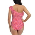 thumbnail image 5 of Goofa Colorful Sprinkles Donuts Pattern Women's One Piece Swimsuits Tummy Control Bathing Suits Asymmetric One Shoulder Swimwear-XX-Large, 5 of 6