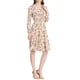 thumbnail image 4 of INSPIRAR CHIC Vestido Midi de Manga Larga con Estampado Floral en V Blanco Naranja, 4 of 5