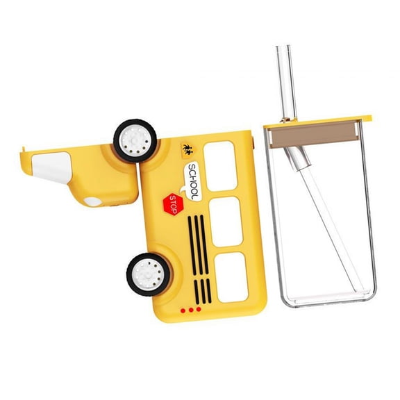 Bus Water Bottle for Kids, Car Water Cup Leakproof Kettle Boys Girls Portable Kid Water Cup, Drinking Water Bottle for Hiking Travel Outdoor Yellow