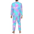 thumbnail image 5 of Kll Purple Dragon Scales Sleepwear Mens Flannel Pajamas,Long Cotton Pj Set, 5 of 9