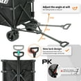 thumbnail image 3 of EchoSmile 6.85 cu. ft. Fabric Portable Garden Cart with Adjustable Rolling Wheels in Black, 3 of 5
