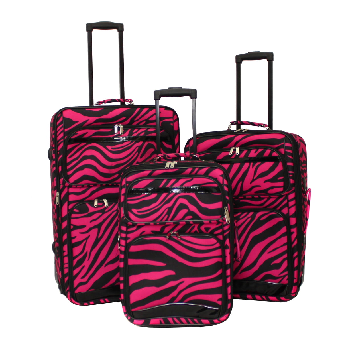 Argo Sport Zebra Print 3Piece Expandable Upright Luggage Set