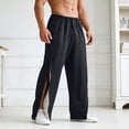 thumbnail image 2 of Telankuip Casual Pants for Men After Leg Postoperative Outfit Elastic Waisted Wide Leg Sweatpants 2 Side Zippers Full Open down Soft Cozy Men's Trousers 7-Dark Gray XXXL, 2 of 4