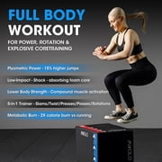 Plyo Box, 3-in-1 Foam Plyometric Jump Box, 16X12X14 Box Jump for Home Gym Training Fitness Workout Exercise