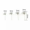 thumbnail image 3 of U8MO 100 Pcs Stainless steel Ball Post Earring Ear Stud with Loop and Stopper Dangle-4mm, 3 of 7