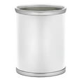 thumbnail image 2 of Sophisticates 13Qt Oval Wastebasket (White with Polished Chrome), 2 of 5