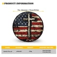 thumbnail image 5 of Yuyamidu Cross Spare Tire Cover Wheel Protector American Flag Wheel Covers Patriotic Tyre Cover Universal Fit for Jeep RV SUV Truck Travel Trailer, 5 of 5