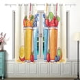 thumbnail image 2 of Fruits Drinks Curtains Black Out 63 Inch Length Curtains for Sliding Glass Doors Bedroom Living Room 2 Panels Set, 2 of 5