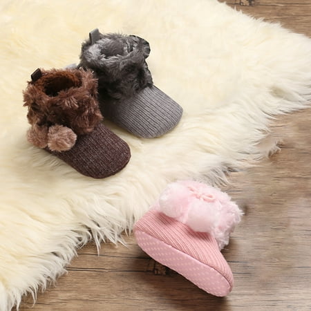 

GXSR Baby Girl Booties Non Slip Faux Fur Infant Ankle Snow Boots Newborn Toddler First Walker Winter Crib Shoes 3-18 Months